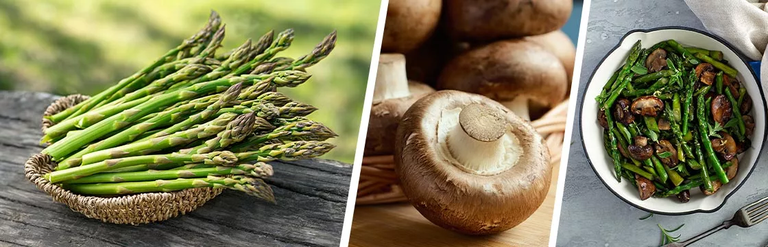 Iahas-Asparagus and Mushroom Stir-fry