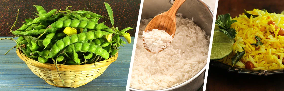 Iahas-Lemon rice with Indian lilva beans